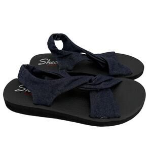 Skechers Yoga Foam Meditation Studio Kicks Dark Denim Sandals Size 8